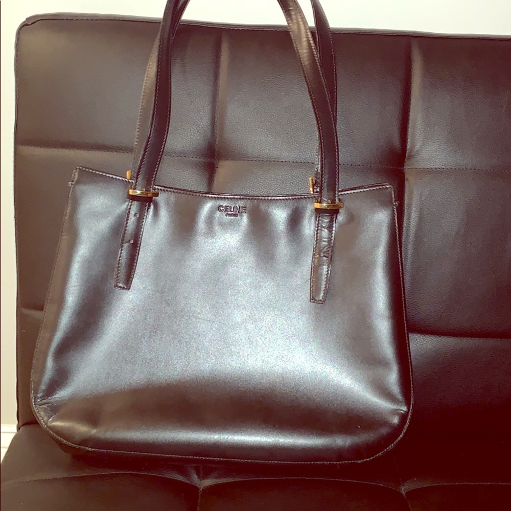 Authentic black leather Celine bag